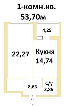 Хіт продажу! 1-кімн. 53м у ЖК Лісовий! Автономн. опал. Будинок здано! Chernihiv