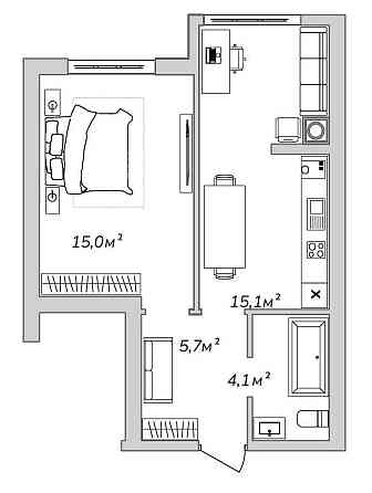 Квартира ЗАБУДОВНИКА 39 м² кредит без% Святопетрівське 1к єОселя Sviatopetrivske (Kyievo-Sviat.r-n)