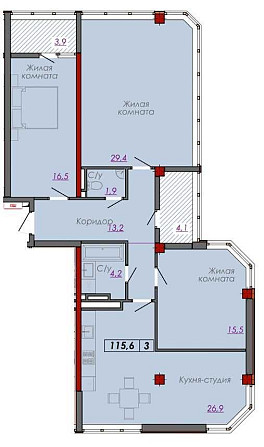 3к квартира в малоэтажном доме на Фонтане. Газ. Одесса - изображение 3