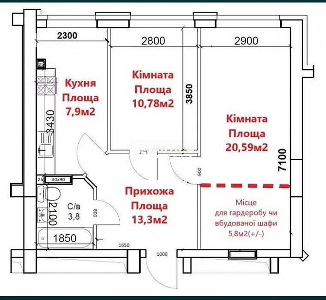 Крюковщина, 2-кімнатна квартира, до метро 15 хв. 50 000$ Крюковщина - изображение 7