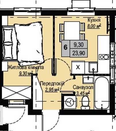 ПОВНОЦІННА квартира 24 м.кв без ПЕРШОГО внеску до 5 років Чабаны - изображение 4