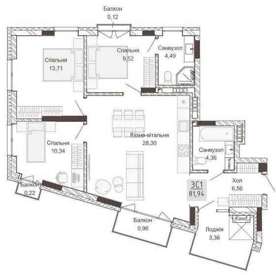 Квартира ЖК Покровський (Pokrovsky Apart Complex) Ровно