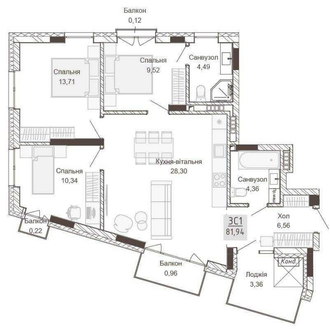 Квартира ЖК Покровський (Pokrovsky Apart Complex) Ровно - изображение 1