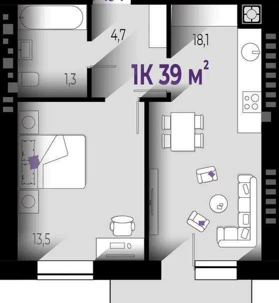 Продаж 1 кімн. кв. 39 м² в яскравому ЖК "Квартал Краківський" Вовчинець - зображення 2
