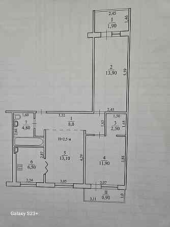 3-х кімнатна квартира, 129 квартал Kryvyi Rih