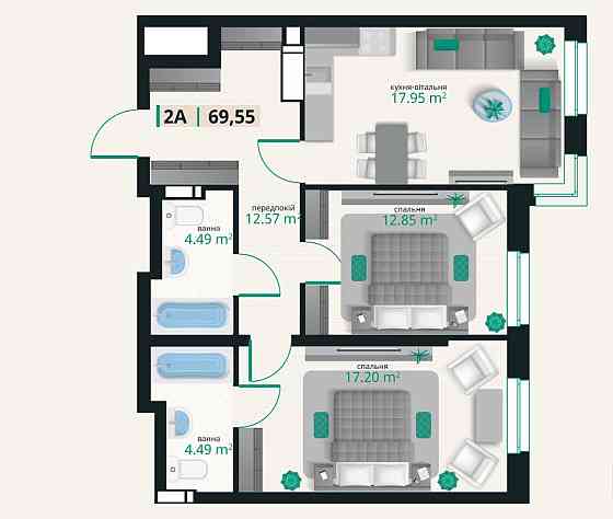 Продаж РОЗКІШНОЇ 2к квартира в ЖК Edeldorf Hills Киев