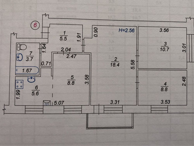 Продам 3-х кім. квартиру з індивід. опаленням . Вул. Білогородська 43 Боярка - зображення 2