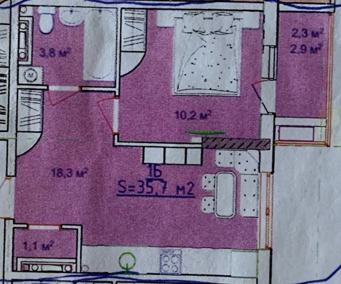 ЖК Таировские Сады от хозяина. Продажа 1-комнатной квартиры, 35.7 м2 Лиманка - зображення 3