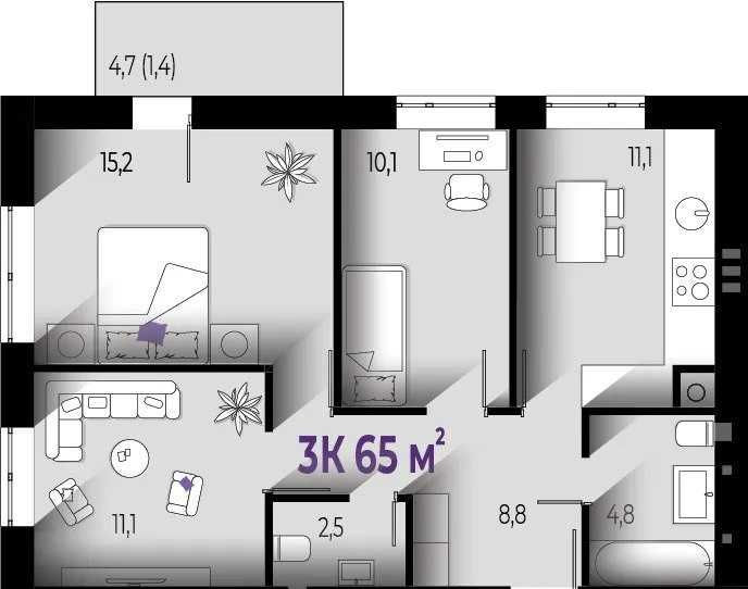 Продаж 3 кімн. квартири в сучасному ЖК Квартал Краківський (Вовчинці) Волчинец - изображение 2