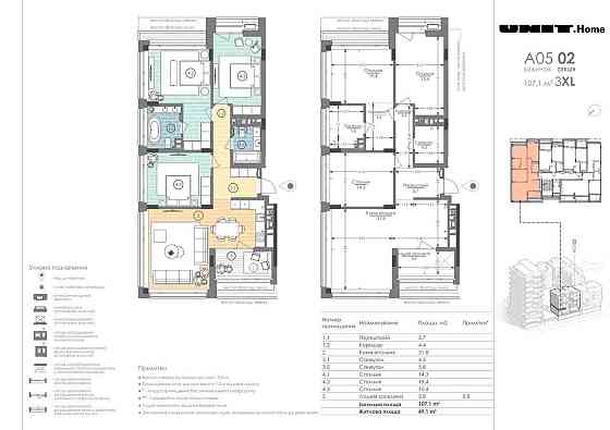 Простора,раціональна квартира 110м. ЖК Unit Home. Три спальні кімнати Київ