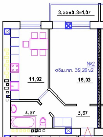 1 комн. квартира. 40 м2. Кирпичный дом. Газовое отопление. Таирова Одесса - изображение 2