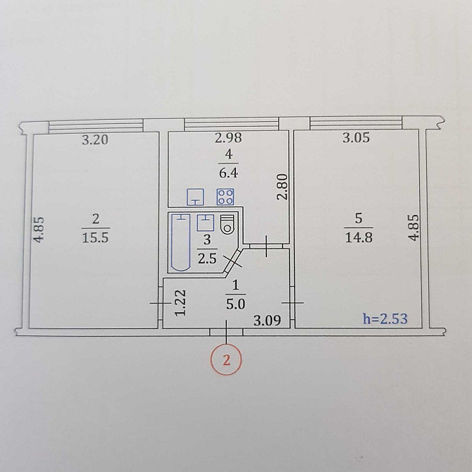 Своя 2х,разд,1 этаж, газ, готова под чистовой ремонт Днепровский Київ - зображення 1