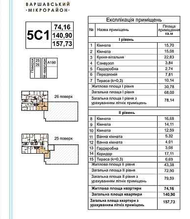 Без комісії продам 2-ух рівневу 157м в ЖК Варшавський плюс Kyiv