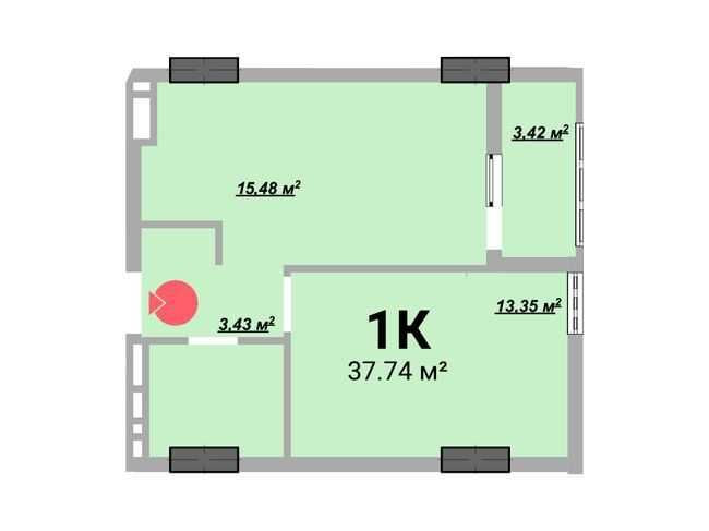 Терміново продам 1-кімнатну квартиру в центрі! Івано-Франківськ - зображення 4