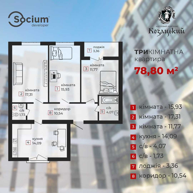 Готова 3-кім.квартира з можливістю розтермінування без % (7) Івано-Франківськ - зображення 1