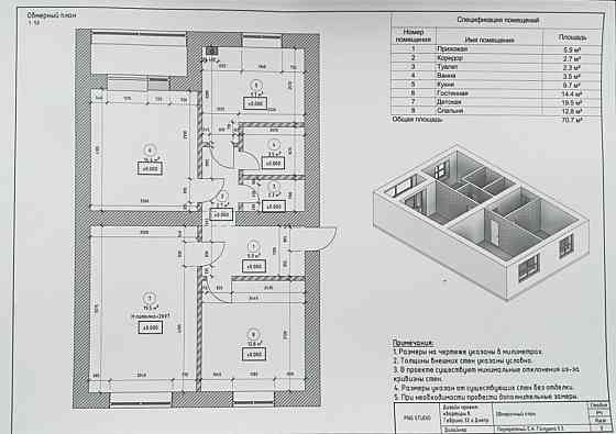 Уникальная  квартира две спальни плюс кухня студия . Дніпро