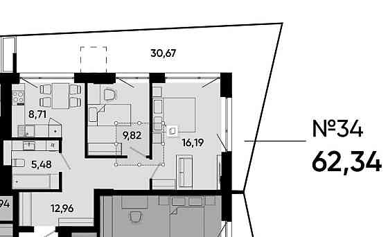 Продаж 2 к квартири В ЖК Lennona Residents з терасою.БЕЗ КОМІСІЇ Львів