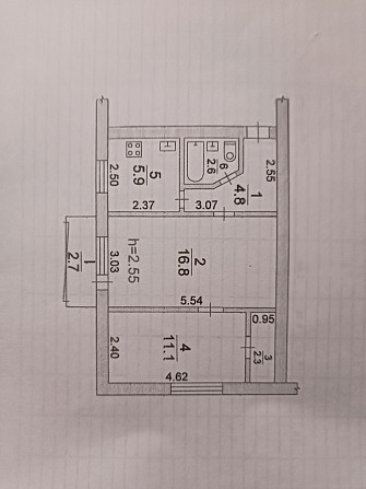 Продам 2-ну  квартиру на 3-му поверсі Павлоград - зображення 1