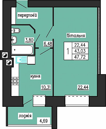 Однокімнатна Лучаківського - Тролейбусна Тернополь - изображение 1