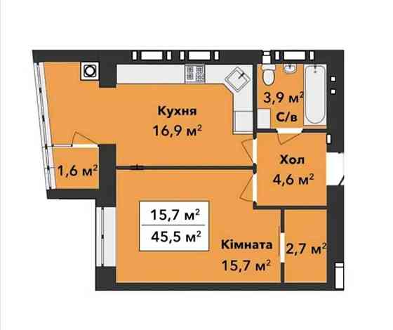 Продаж 1 кімнатної квартири в ЖК Перлина Проскурова 3 Хмельницький