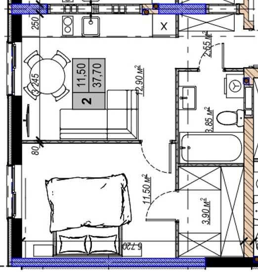 1 кімнатна 35м2 в ІПОТЕКУ 0% Чабани - зображення 3