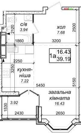 продам квартиру 39 м кв ЖК Одеський бульвар, 1 кімнатна Chabany - photo 1