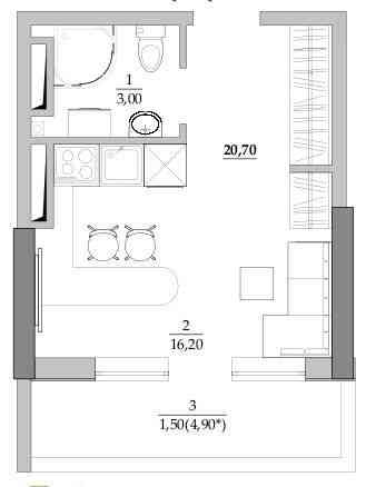 Продаж 1-кімнатної квартири у Вінниці 22000$ Vinnytsia