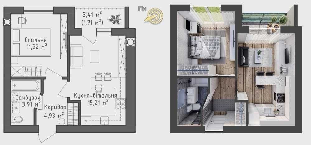 Інвестиція 1к.Квартира в Клубному будинку Гостомель - изображение 6