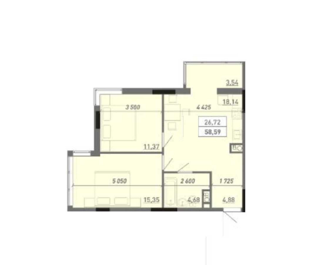 Двокімнатна квартира для військових - зданий будинок на Таїрова Одеса - зображення 2