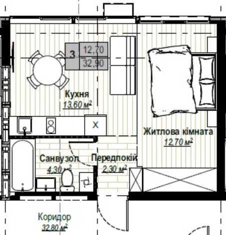 Квартира на ВИПЛАТУ ЧАСТИНАМИ 5 років, ЖК Plaza Kvartal-3 Чабани - зображення 5