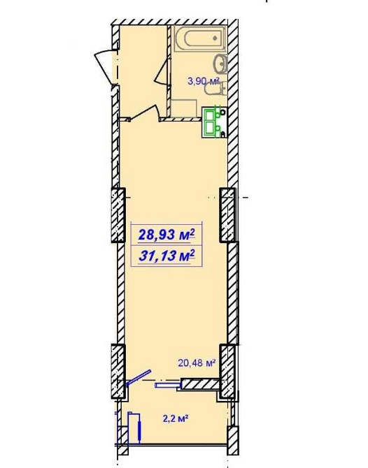 Квартира на Посмитного в рассрочку. 1 взнос  9800 у.е, и по 520 у.е Одеса - зображення 4
