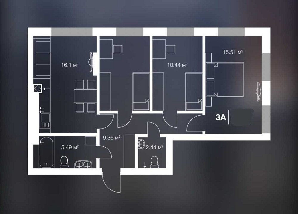 АКЦІЯ! 3 кк квартира в Ірпені за 49500$ Ірпінь - зображення 2