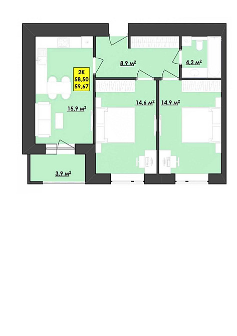 2-кімнатна квартира Калуш - зображення 2