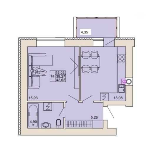 Однокімнатна у центрі,квартира від надійного та сучасного забудовника Полтава - зображення 2