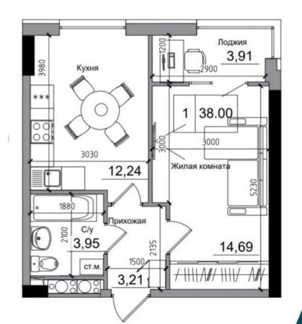 1 комн.квартира с ремонтом, лоджия в Авангарде, Е-оселя Авангард - зображення 4