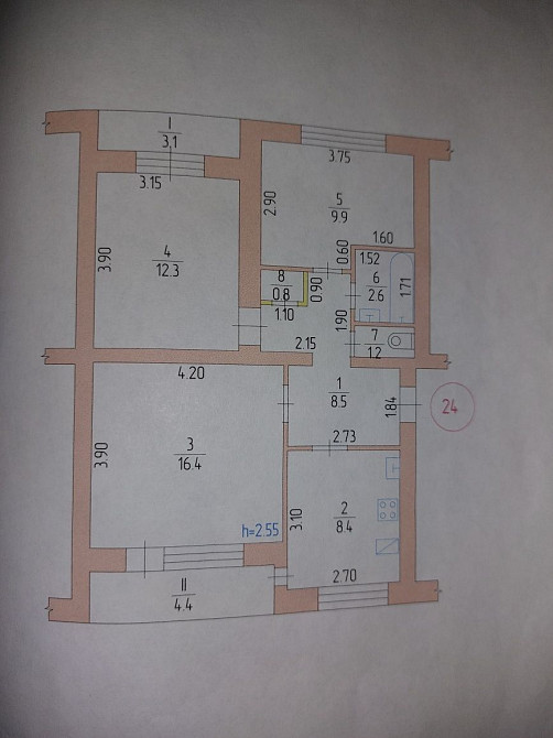 Продам 3х квартиру  улучшеннойпланировки с. Борки Великие Борки - изображение 8