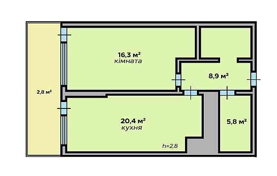 1 кім квартира 54 м2 у новобудові на Раковського за 1250$/м2. м.Львів Lviv