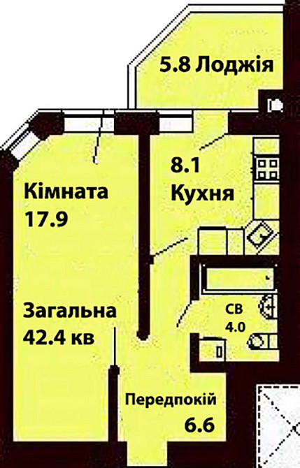 Продаж 1к квартири 42.4 кв. м на вул. Лесі Українки 12 Софіївська Борщагівка - зображення 2
