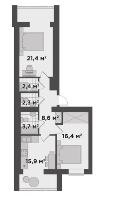 Велика двухкімнатна поруч школа Буча - изображение 6