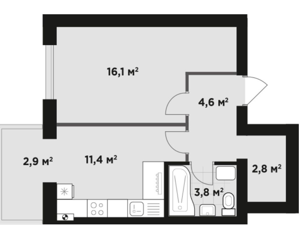 Простора однокімнатна з гардеробом Буча - изображение 8
