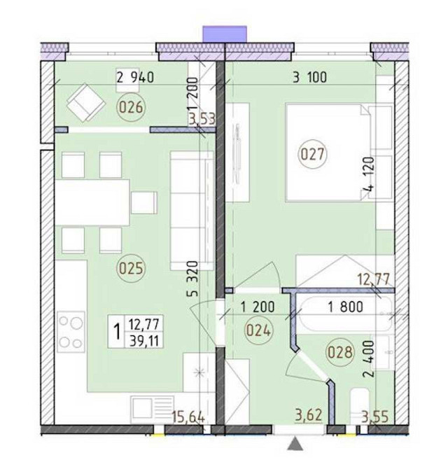 Продаж квартира роздільна 1к 39м², ЖК Нова Англія, будинок Брайтон Киев - изображение 1