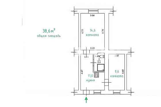 2 кімнатна квартира, 38.6м2, Комітетська/Мясоїдівська, терміново. Odesa