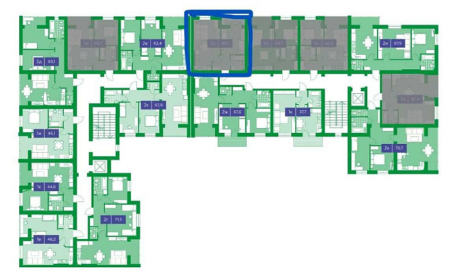 Продам велику 1-но кімнатну квартиру  46,1 м2 . В Парковій зоні. Obukhiv - photo 2