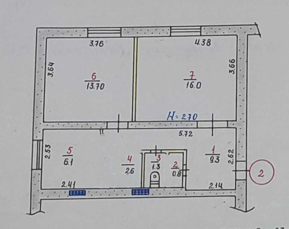 Продається двокімнатна квартира. ЮГОК, Матрьоновка Кривий Ріг - зображення 2