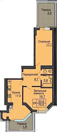 Топ! 2 кім кв з терасами, 70м2, ЖК Софія нова,Новосілки, метро Теремки Velyki Novosilky - photo 4