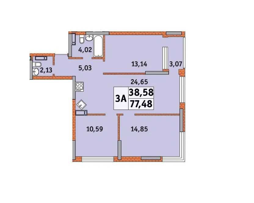 3х кімнатна квартира, ЖК "Урлівський 1". Найкраще планування Киев - изображение 3