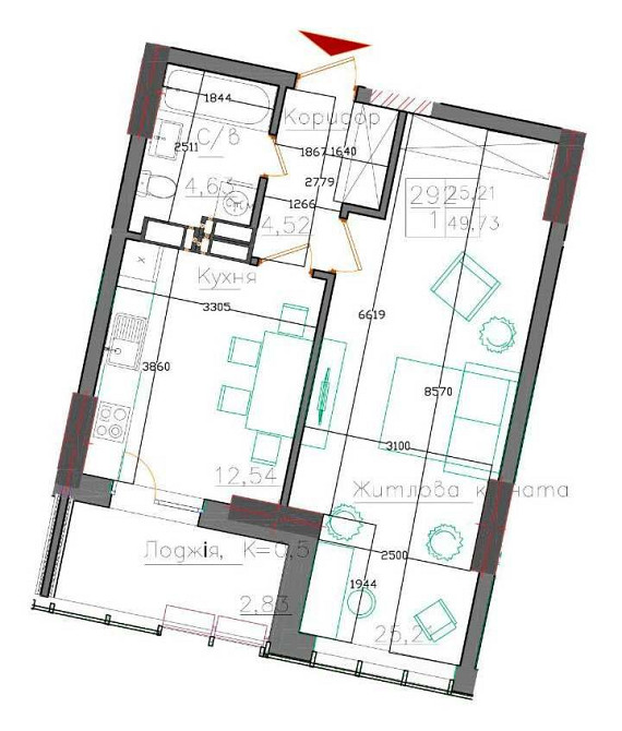 1к, 20 пов, 49 кв. м на бул. Миколи Міхновського 13А Киев - изображение 7
