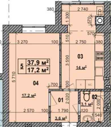 Продаж 1 к. квартири 37.9 m2 Ходосовка Мануфактура Мегамкркет Новий ЖК Khodosivka