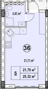 Продам квартиру Біля м. Бориспільська 25,32м2 Без комісії Киев - изображение 2