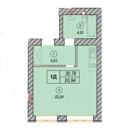 Велика студія в ЖК Молодість, зданий будинок Ірпінь - зображення 8